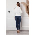 Gyöngyös vállú kötött pulcsi fehér