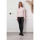 Félgarbós nyakú kötött basic felső púder