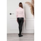 Félgarbós nyakú kötött basic felső púder