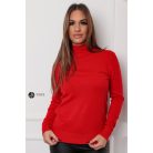 Félgarbós nyakú kötött basic felső piros
