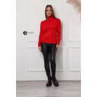 Félgarbós nyakú kötött basic felső piros