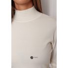 Félgarbós nyakú kötött basic felső vanília