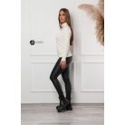 Félgarbós nyakú kötött basic felső vanília