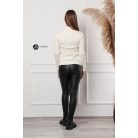 Félgarbós nyakú kötött basic felső vanília