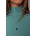 Félgarbós nyakú kötött basic felső petrol zöld