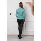 Félgarbós nyakú kötött basic felső petrol zöld
