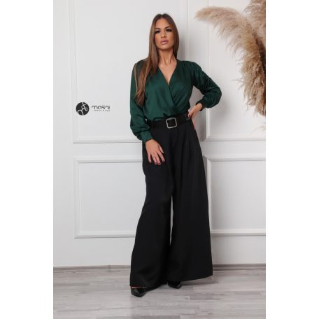 Leora szatén body sötétzöld