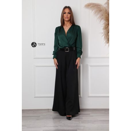 Leora szatén body sötétzöld