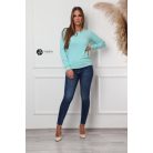 Kerek nyakú basic kötött felső menta