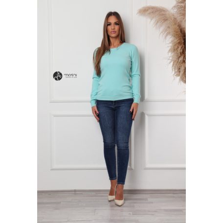 Kerek nyakú basic kötött felső menta