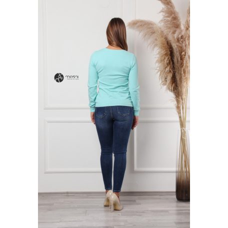 Kerek nyakú basic kötött felső menta