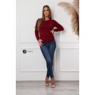Kerek nyakú basic kötött felső borvörös