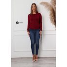 Kerek nyakú basic kötött felső borvörös