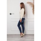 Kerek nyakú basic kötött felső krém