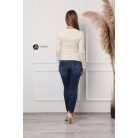 Kerek nyakú basic kötött felső krém