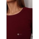 Kerek nyakú basic kötött felső burgundy