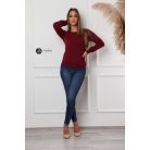 Kerek nyakú basic kötött felső burgundy