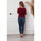 Kerek nyakú basic kötött felső burgundy