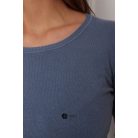 Kerek nyakú basic kötött felső farmer kék