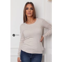 Kerek nyakú basic kötött felső homok