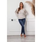 Kerek nyakú basic kötött felső homok