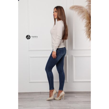 Kerek nyakú basic kötött felső homok