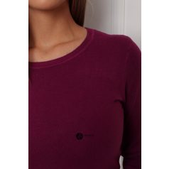 Kerek nyakú basic kötött felső bíbor