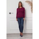 Kerek nyakú basic kötött felső bíbor