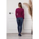 Kerek nyakú basic kötött felső bíbor