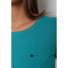 Kerek nyakú basic kötött felső türkizkék