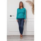 Kerek nyakú basic kötött felső türkizkék