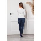 Kerek nyakú fonott mintás kötött felső fehér