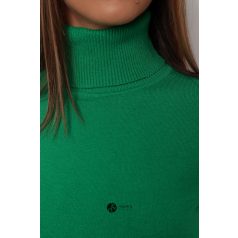 Garbós nyakú basic kötött felső zöld