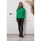 Garbós nyakú basic kötött felső zöld