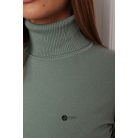 Garbós nyakú basic kötött felső pasztell zöld