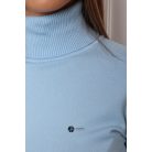 Garbós nyakú basic kötött felső égszínkék