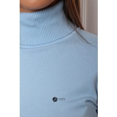 Garbós nyakú basic kötött felső égszínkék