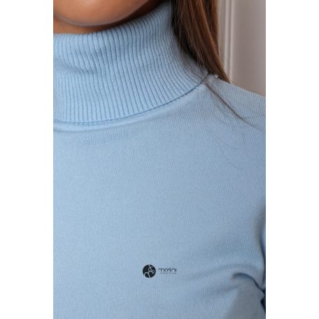 Garbós nyakú basic kötött felső égszínkék
