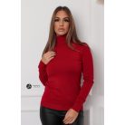 Garbós nyakú basic kötött felső bordó