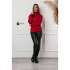 Garbós nyakú basic kötött felső bordó