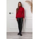 Garbós nyakú basic kötött felső bordó