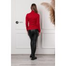 Garbós nyakú basic kötött felső bordó