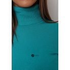 Garbós nyakú basic kötött felső türkizkék