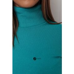 Garbós nyakú basic kötött felső türkizkék