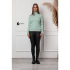 Garbós nyakú basic kötött felső világos zöld