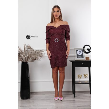 Chloé brokát ruha burgundy