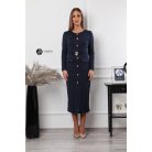 Arany gombos poli maxi ruha sötétkék