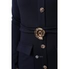 Arany gombos poli maxi ruha sötétkék