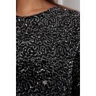 Hátán szatén masnis flitteres oversize ruha fekete/ezüst