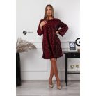 Hátán szatén masnis flitteres oversize ruha bordó